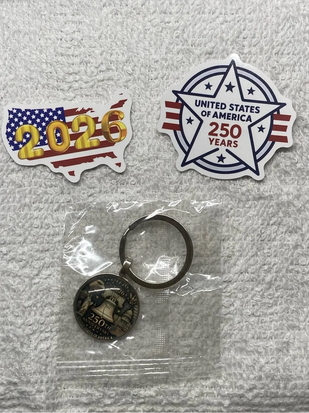 America 250 Anniversary Liberty Bell Keychain Gift Set Silver Tone New